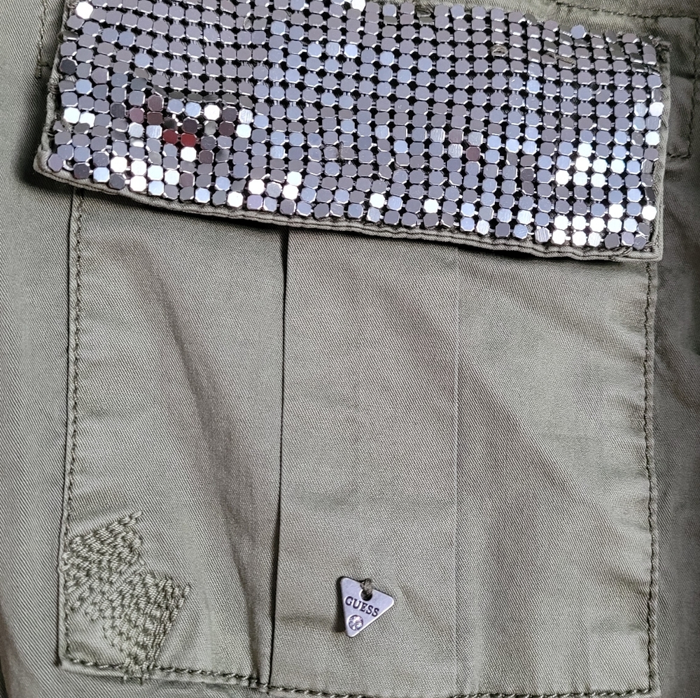 Guess camo mesh chiffon sleeves shirt - Picture 4 of 15